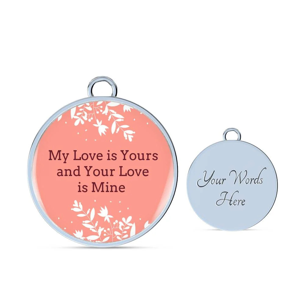 Love Message My Love Is Yours Personalized Engraved Silver Circle Bangle Bracel